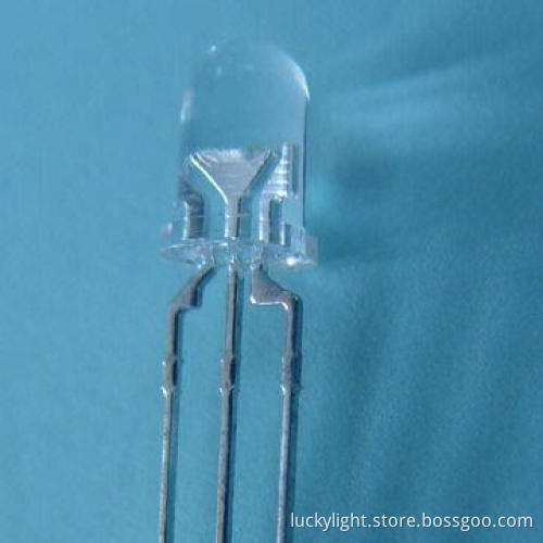 5mm Round Full Color LED w/ Common Cathode and 624nm,525nm,470nm Wavelength, 25° Viewing Angle